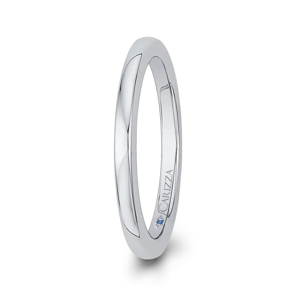 14K White Gold Plain Wedding Band