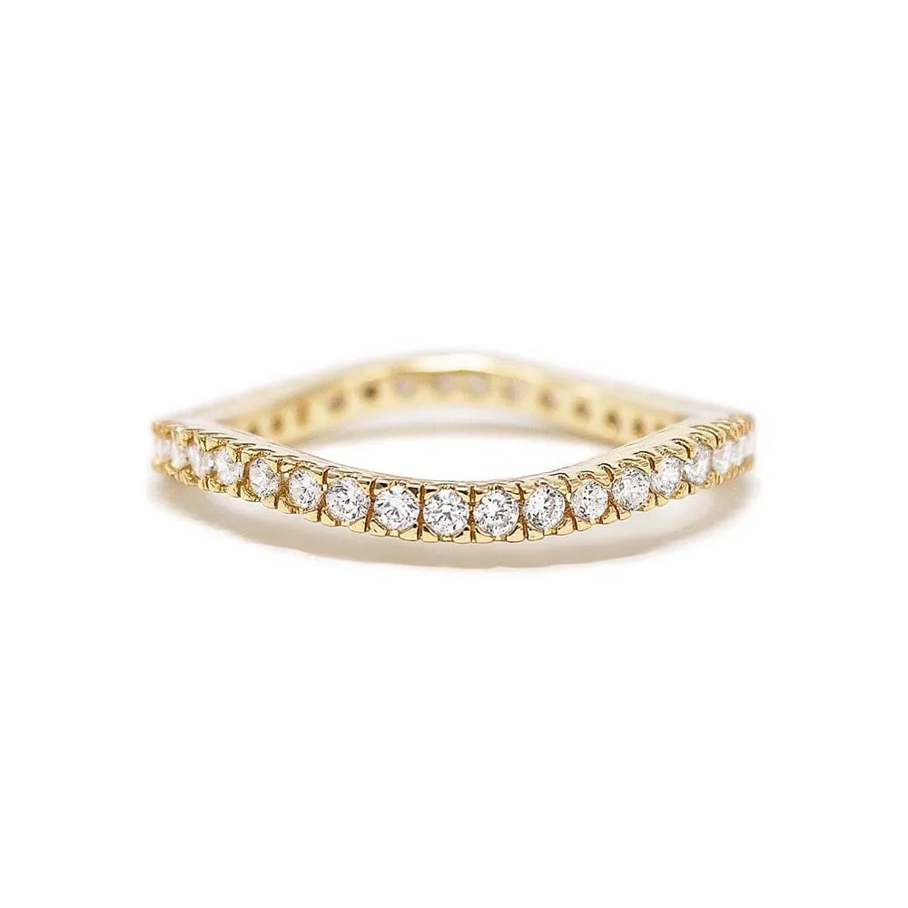 3Tone CZ Wave Stakable Rings Set of 3