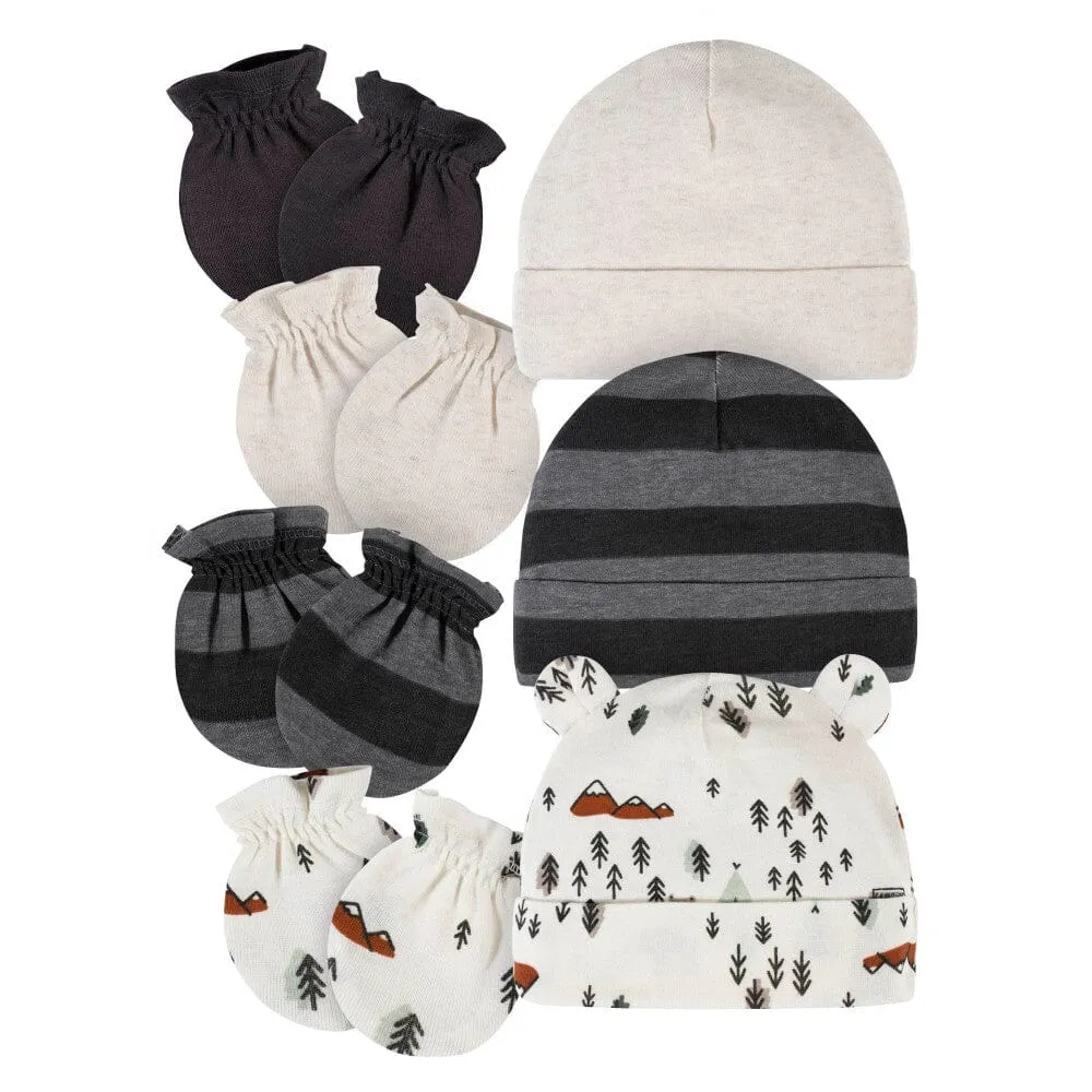 7-Piece Baby Neutral Camping Caps & Mittens Set