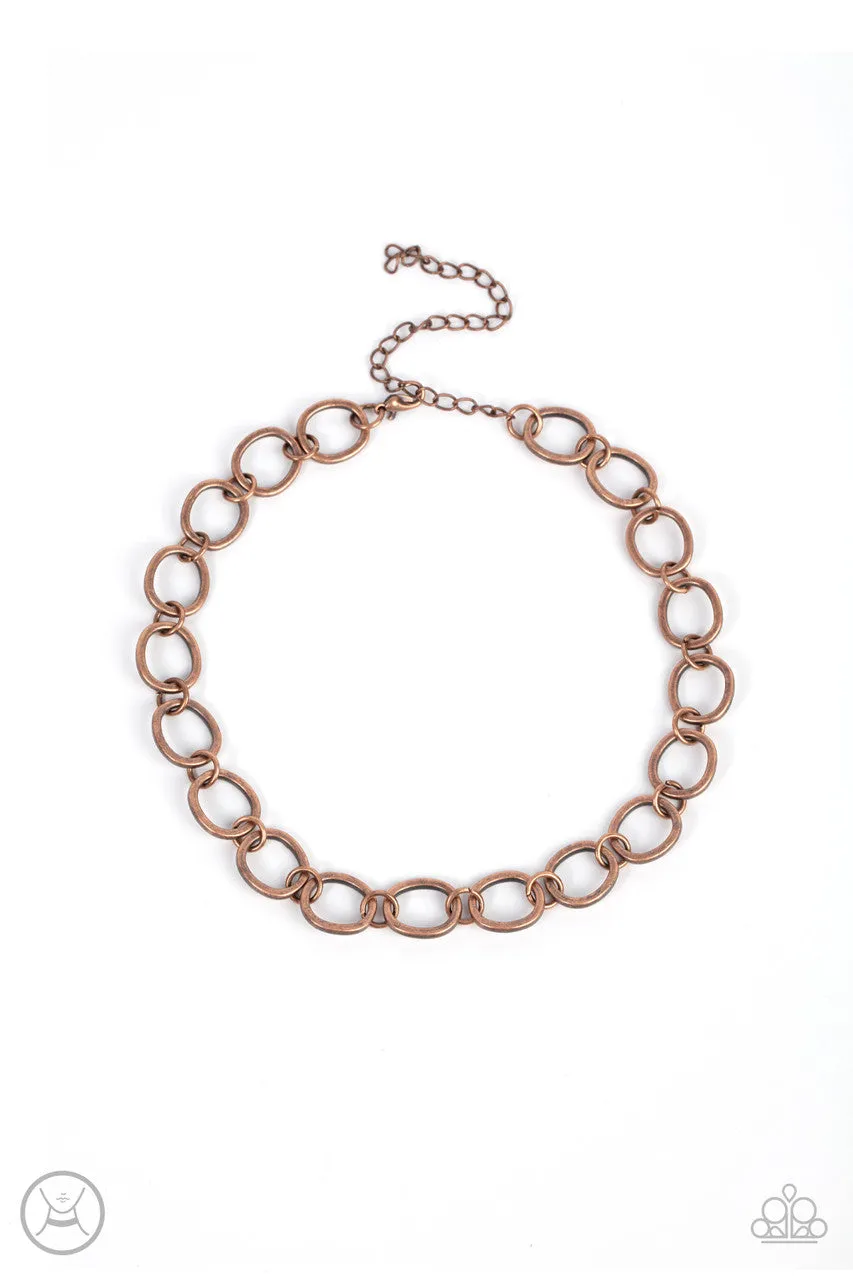 90s Nostalgia Copper Paparazzi Choker Necklace