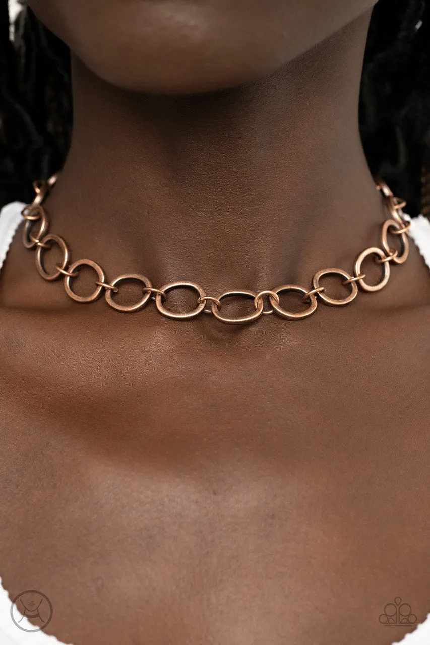 90s Nostalgia Copper Paparazzi Choker Necklace