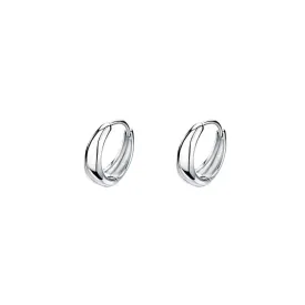 925 Silver Polished Hoop Earrings