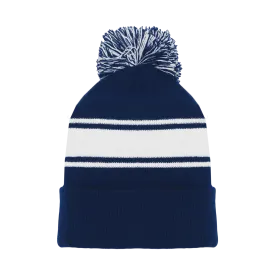 Athletic Knit (AK) A1830A-216 Adult Navy/White Hockey Toque/Beanie