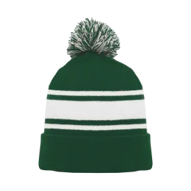 Athletic Knit (AK) A1830A-260 Adult Dark Green/White Hockey Toque/Beanie