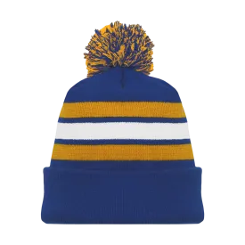 Athletic Knit (AK) A1830A-447 Adult Royal Blue/Gold/White Hockey Toque/Beanie