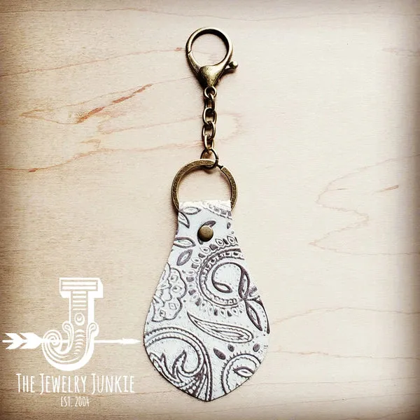 Authentic Leather Keychain OYSTER PAISLEY