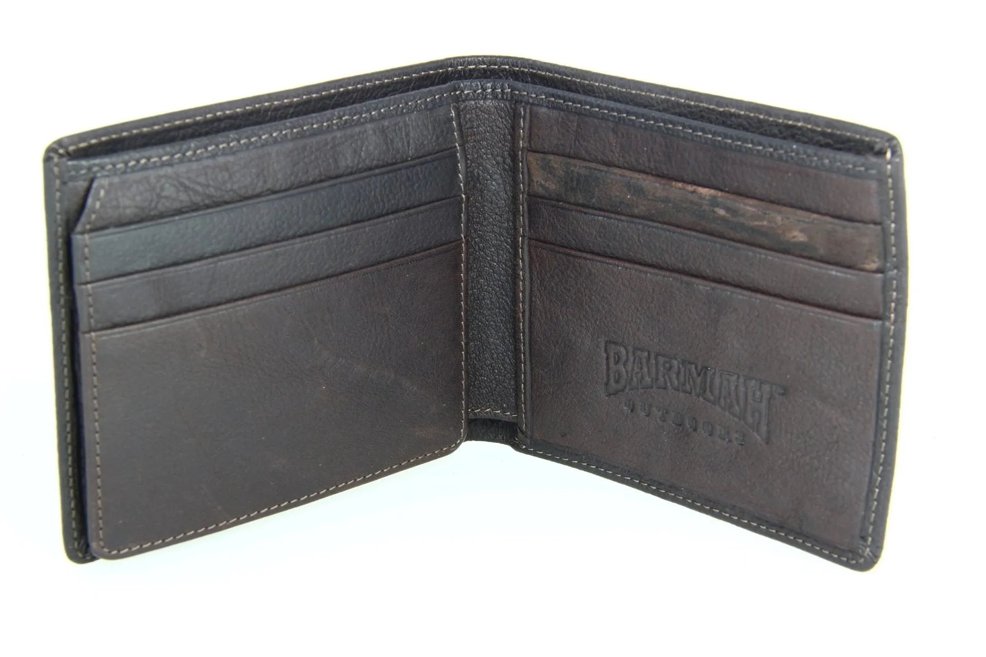 Barmah Kangaroo Leather 1 Fold Wallet - Brown