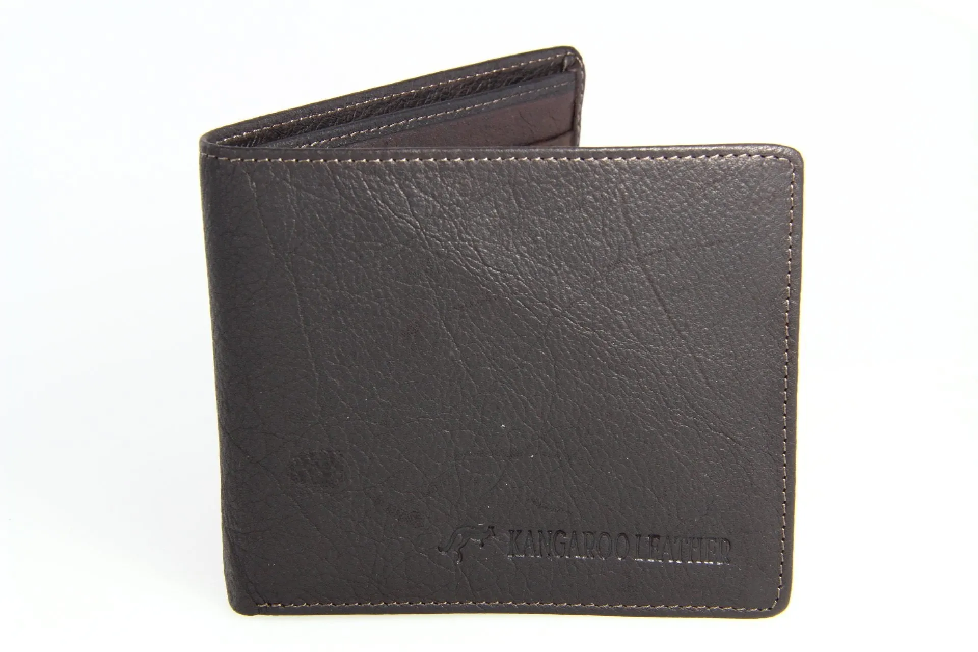 Barmah Kangaroo Leather 1 Fold Wallet - Brown