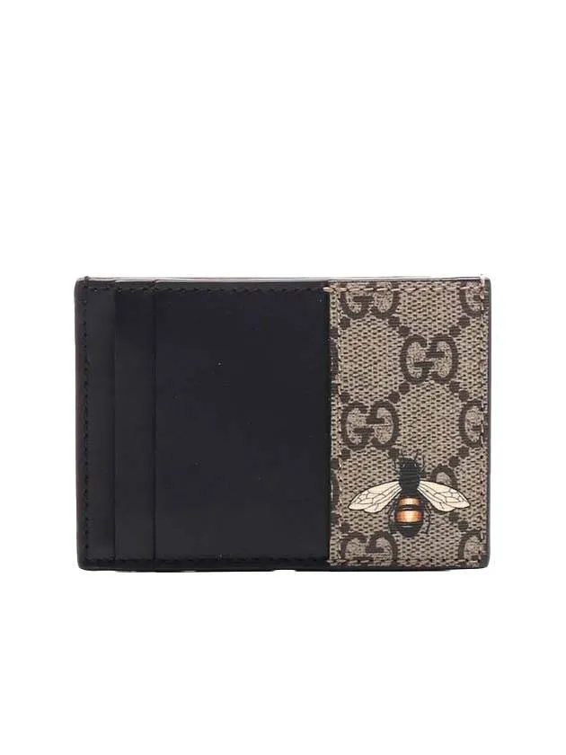 Bee Print Card Wallet Tan