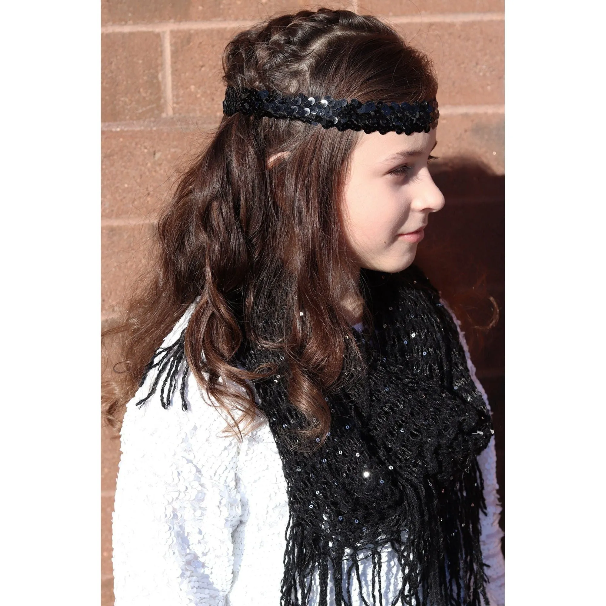 Blue Sequin Headbands - 12 Pack