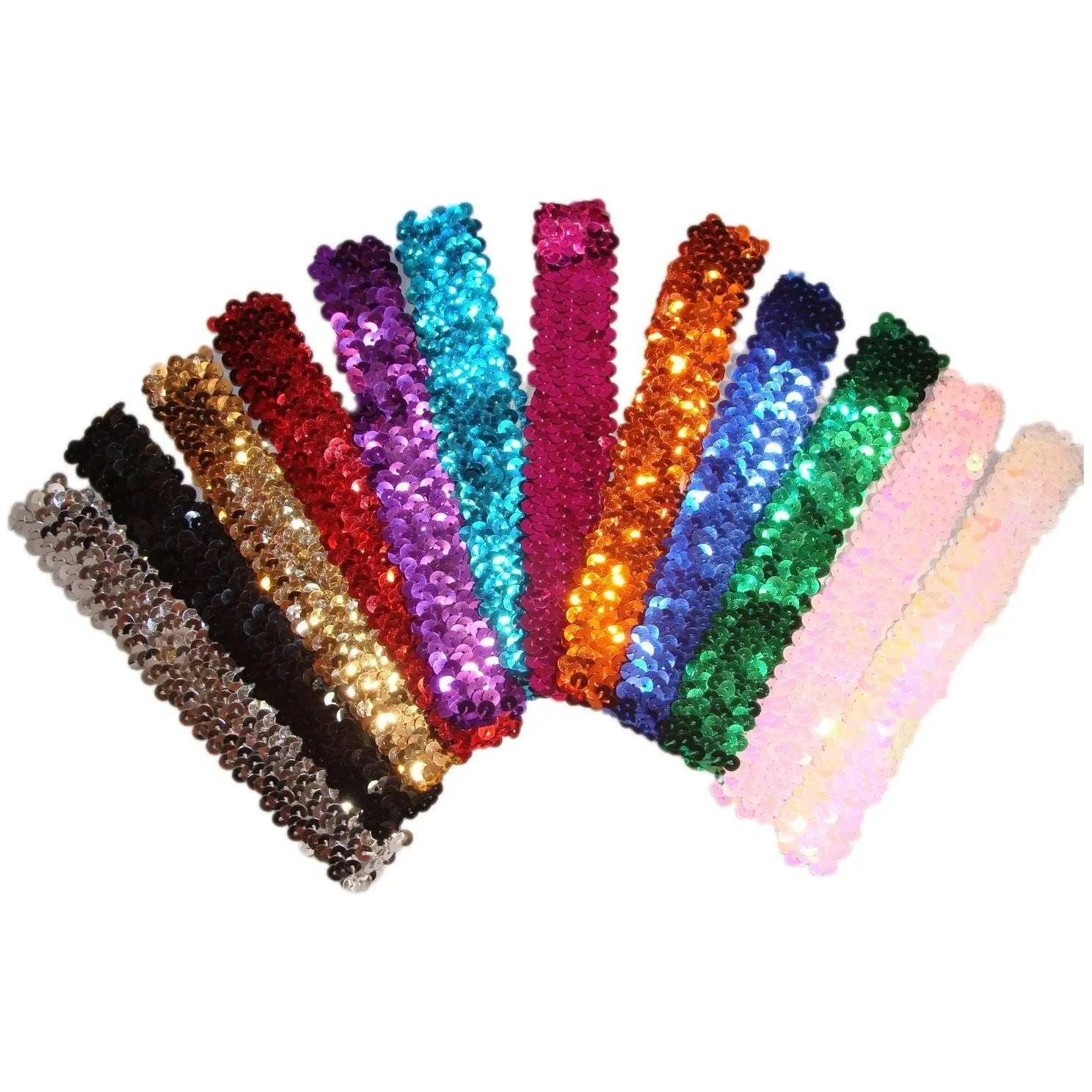 Blue Sequin Headbands - 12 Pack