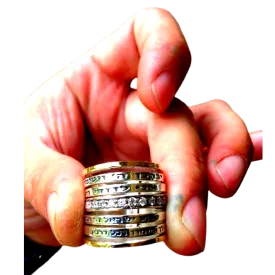 Bluenoemi Israeli Jewelry / Bless Prayer & Poesie Ring / Spinner Rings / Fidget rings for Woman