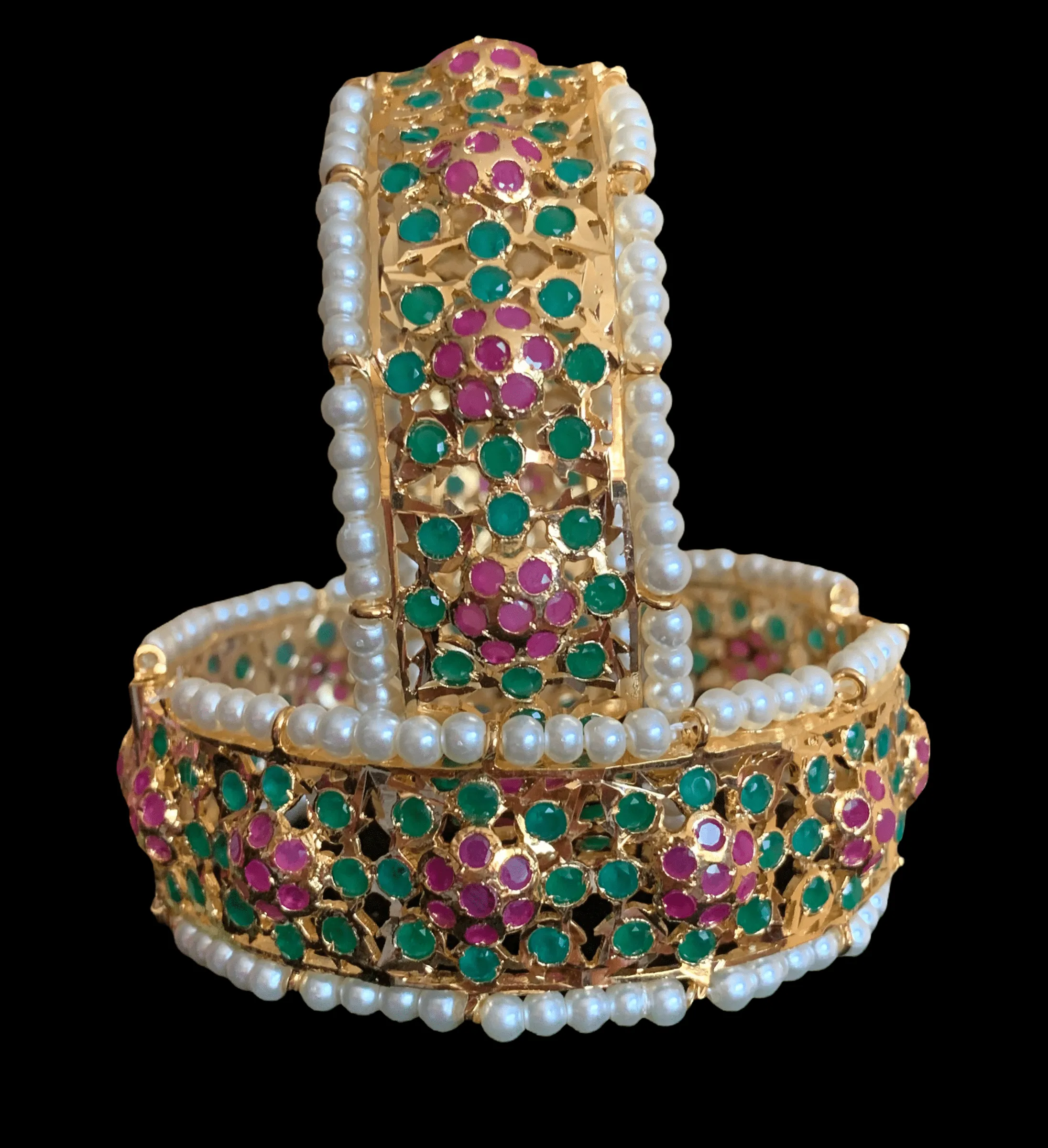 BR5 Neema bridal Hyderabadi set in pearls(SHIPS IN 4 WEEKS )