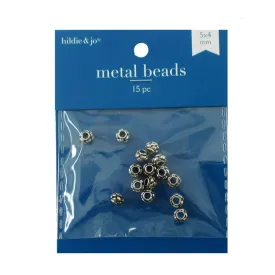 Cast Metal Spacer Beads Silver, 5MM X 4MM