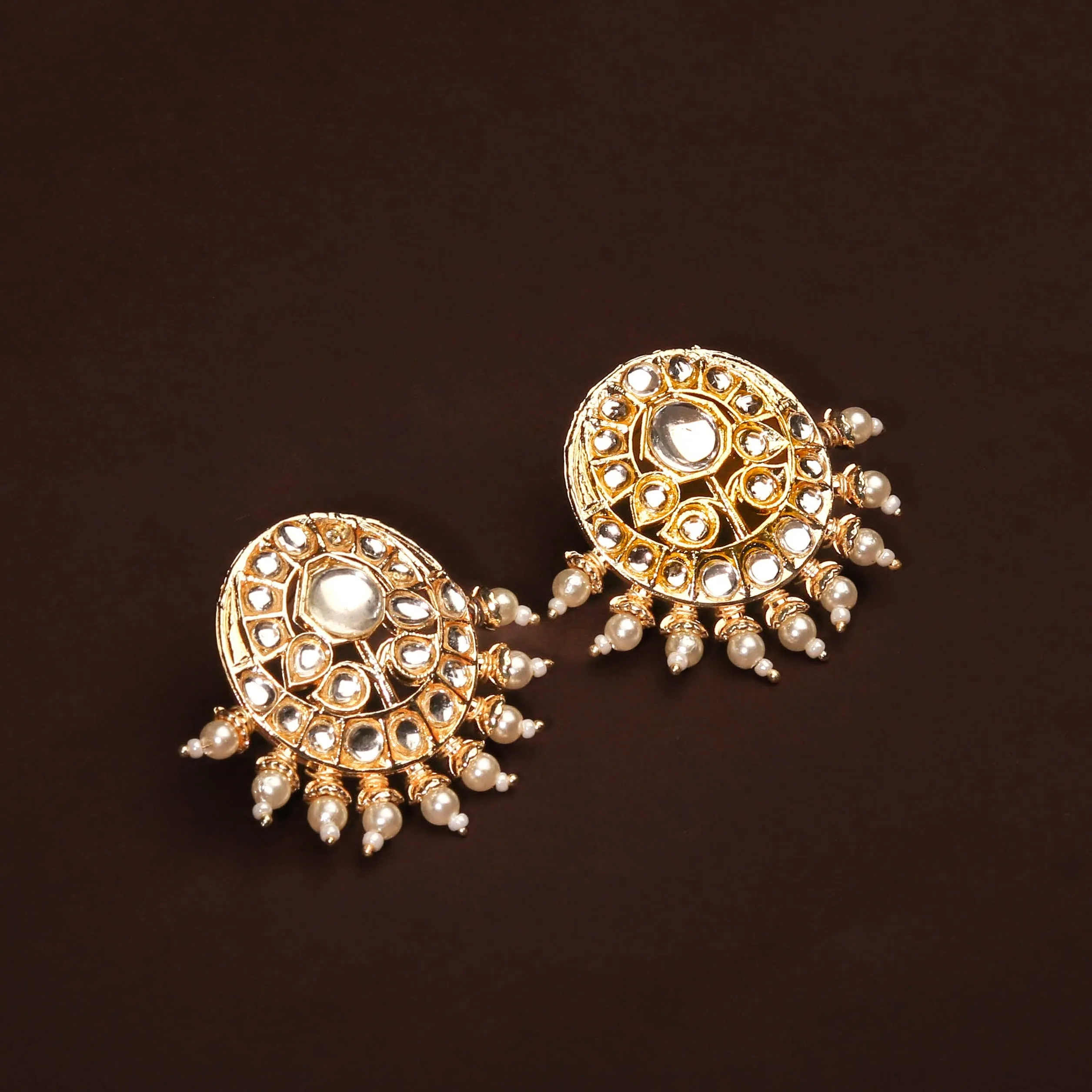 Charming Kundan Studded With Pearls Earring For Women