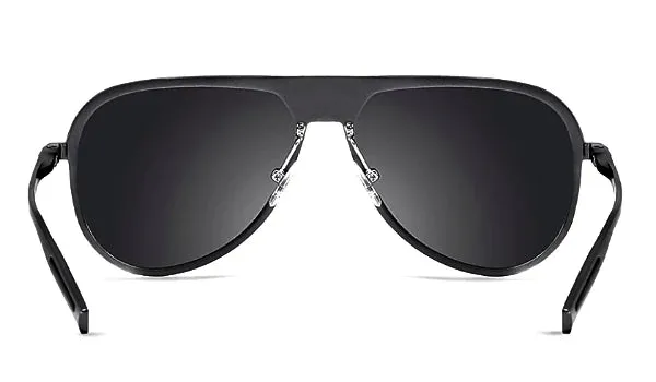 Classy Men Black Polarized Luxury Aviators