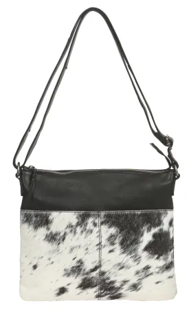 Cowhide & Leather Square Crossbody Bag | 6541