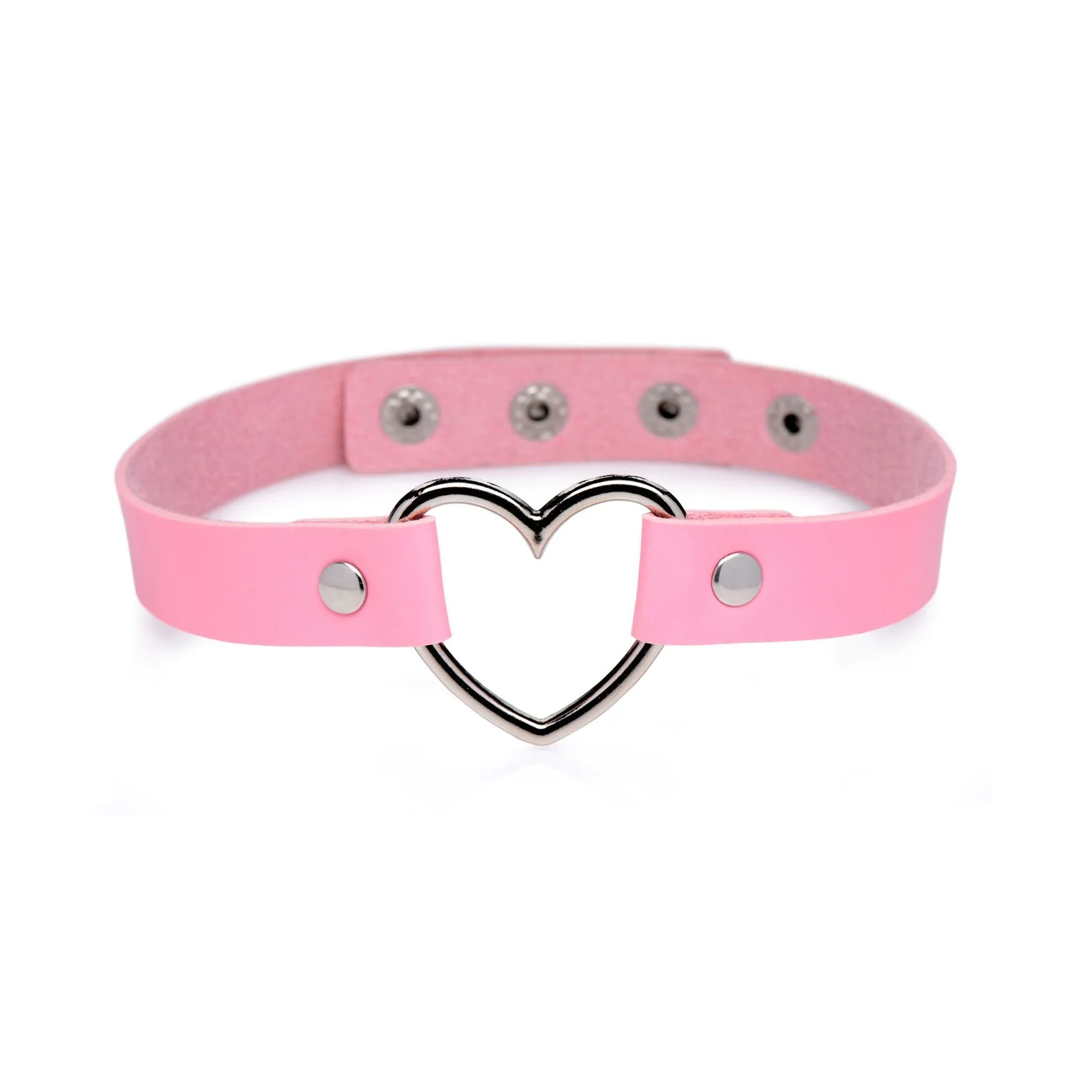 Dark Heart Chrome Heart Black Choker - Pink