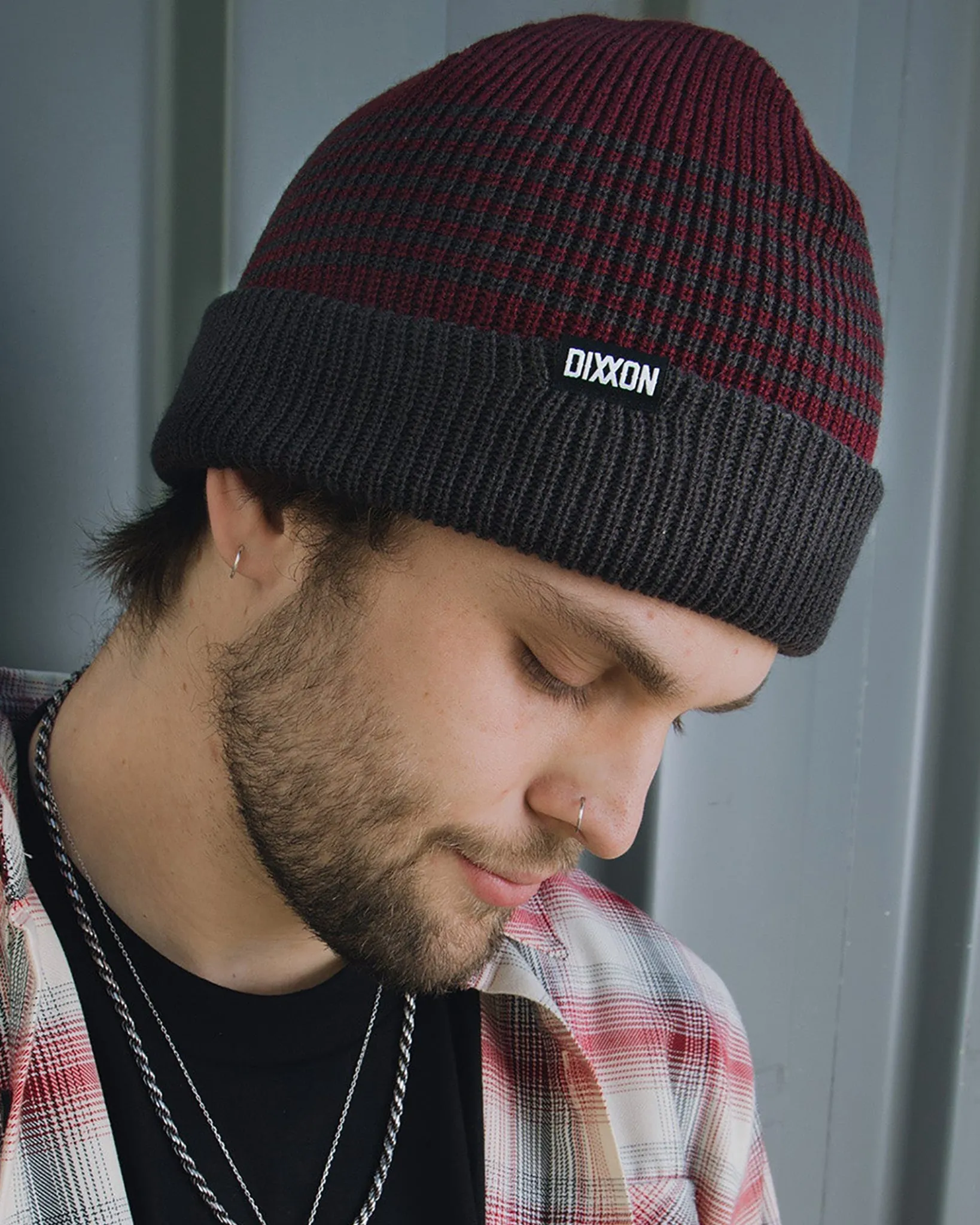 Dock Beanie - Maroon & Gray