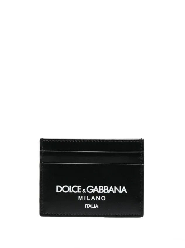 Dolce & Gabbana logo-print leather card holder