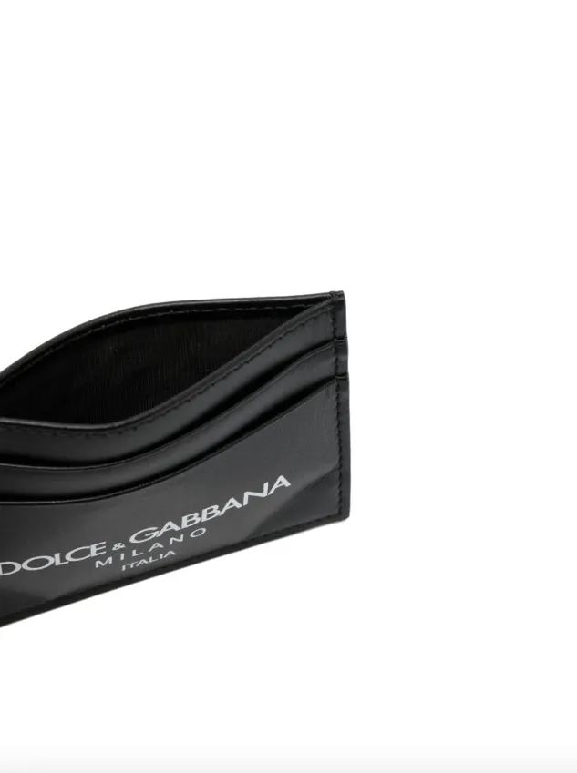 Dolce & Gabbana logo-print leather card holder