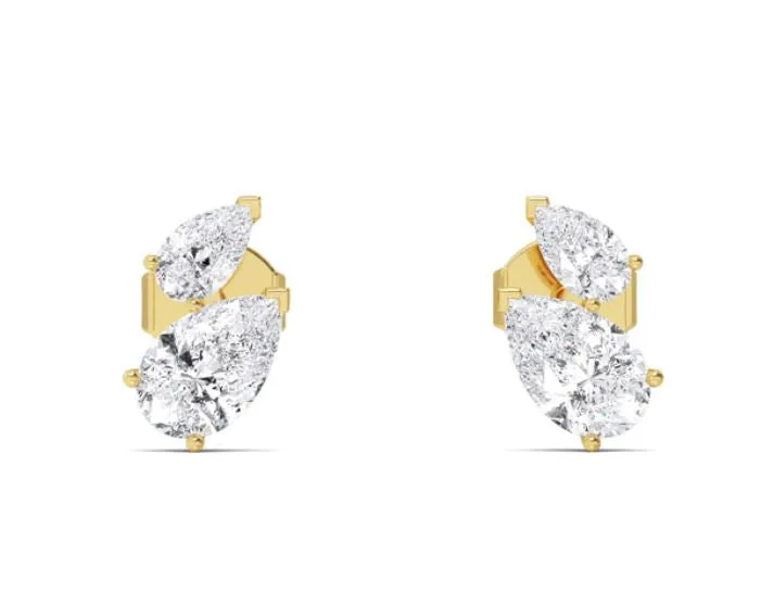 Double Pear Shaped Lab Grown Diamond Studs