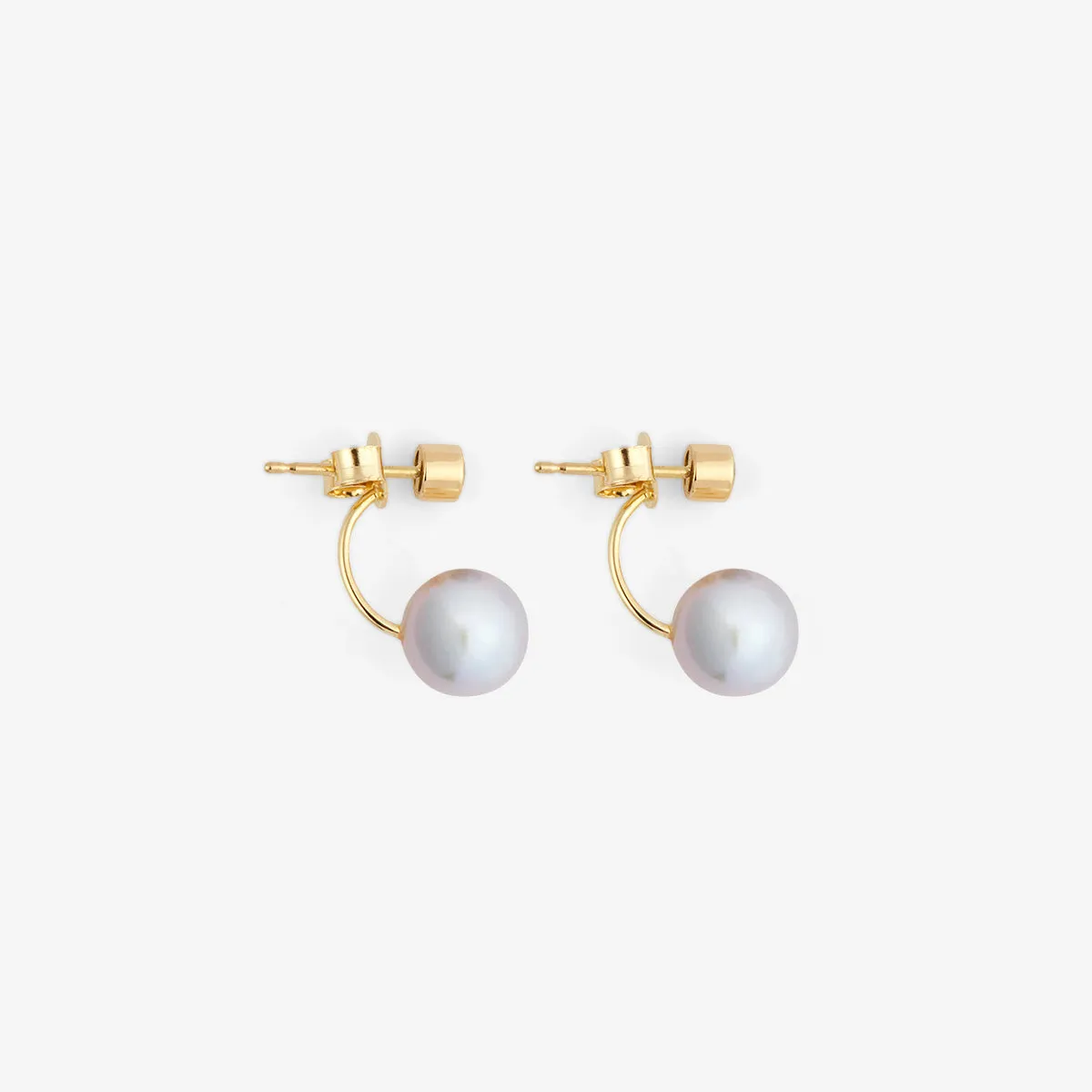 E7102PGW | Grey Pearl Diamond Darling Studs