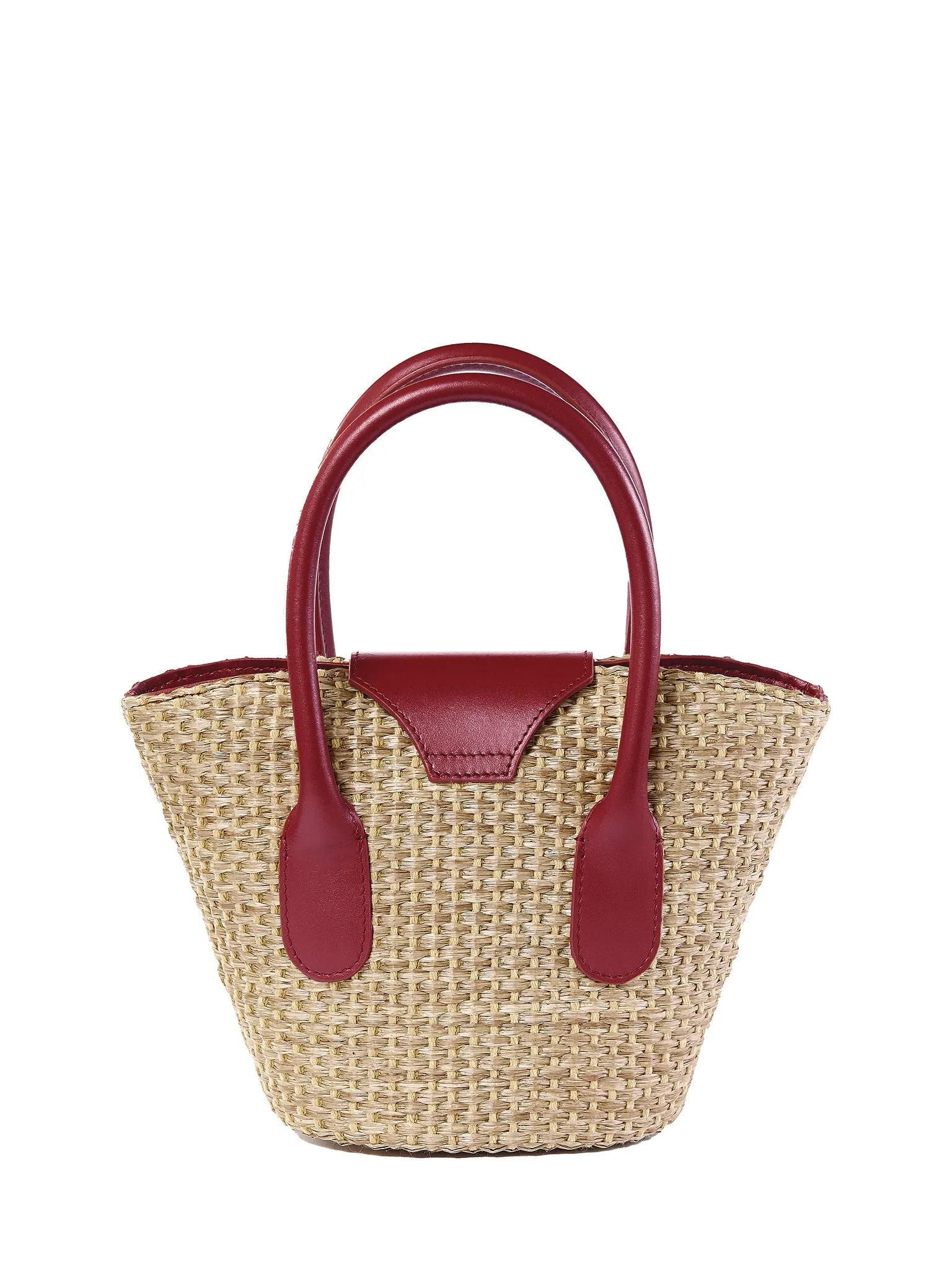 Emily Raffia 7" - Beige&Dark Red