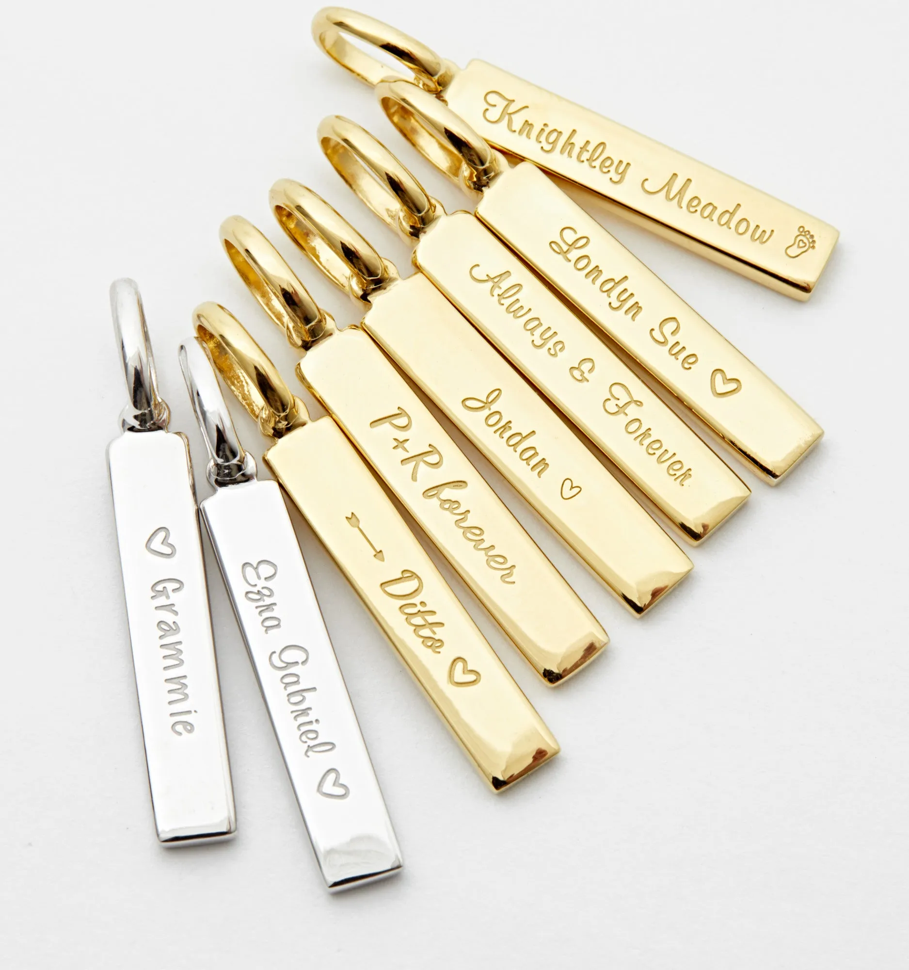 Engraved Vertical Bar Charm