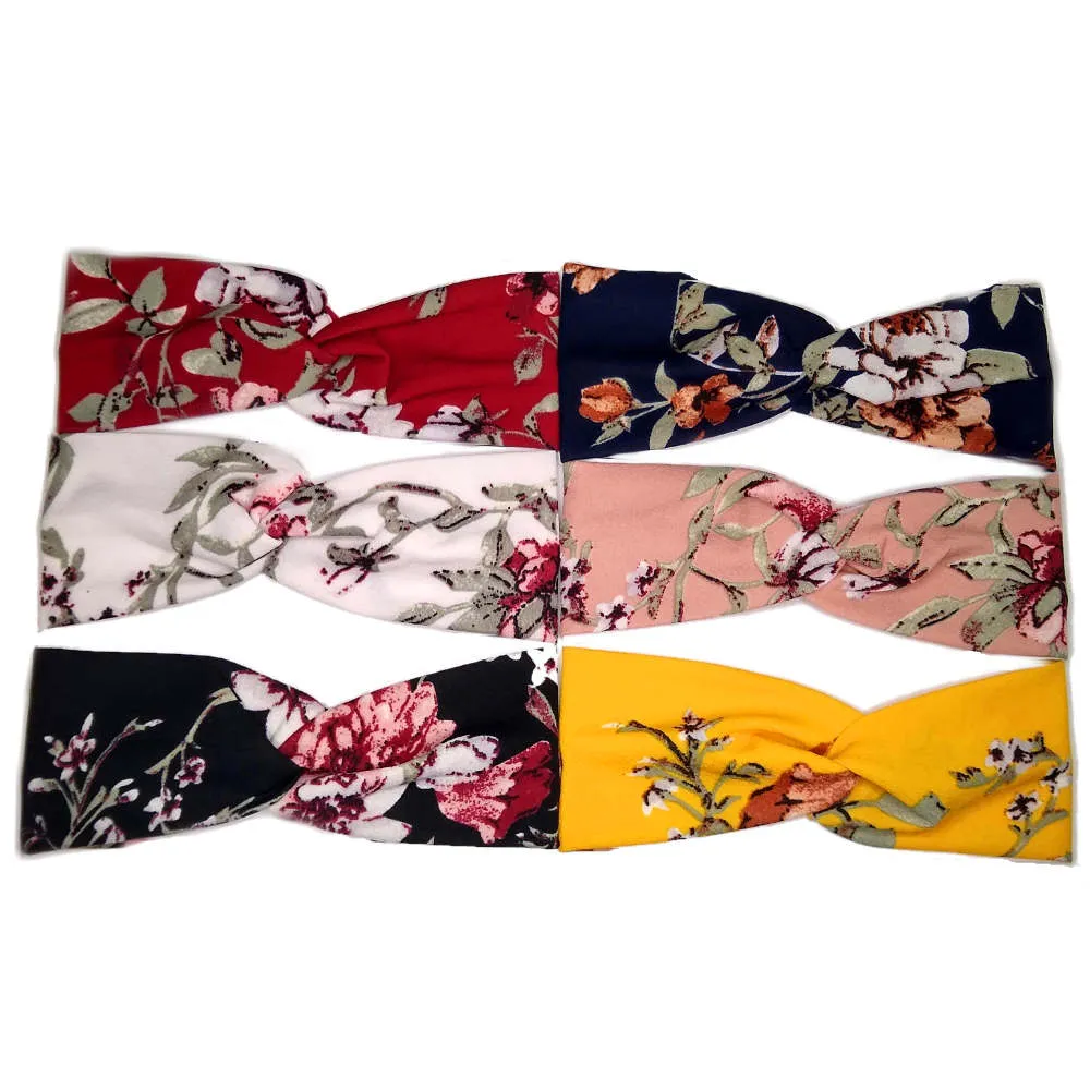 Floral Turban Twist Headbands