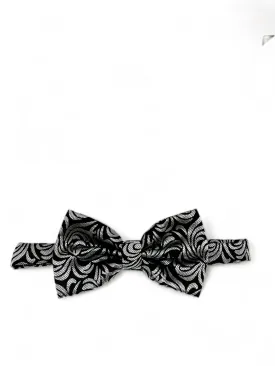 Formal Black and Silver Bow Tie Set