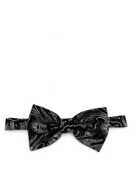 Formal Black and Silver Bow Tie Set