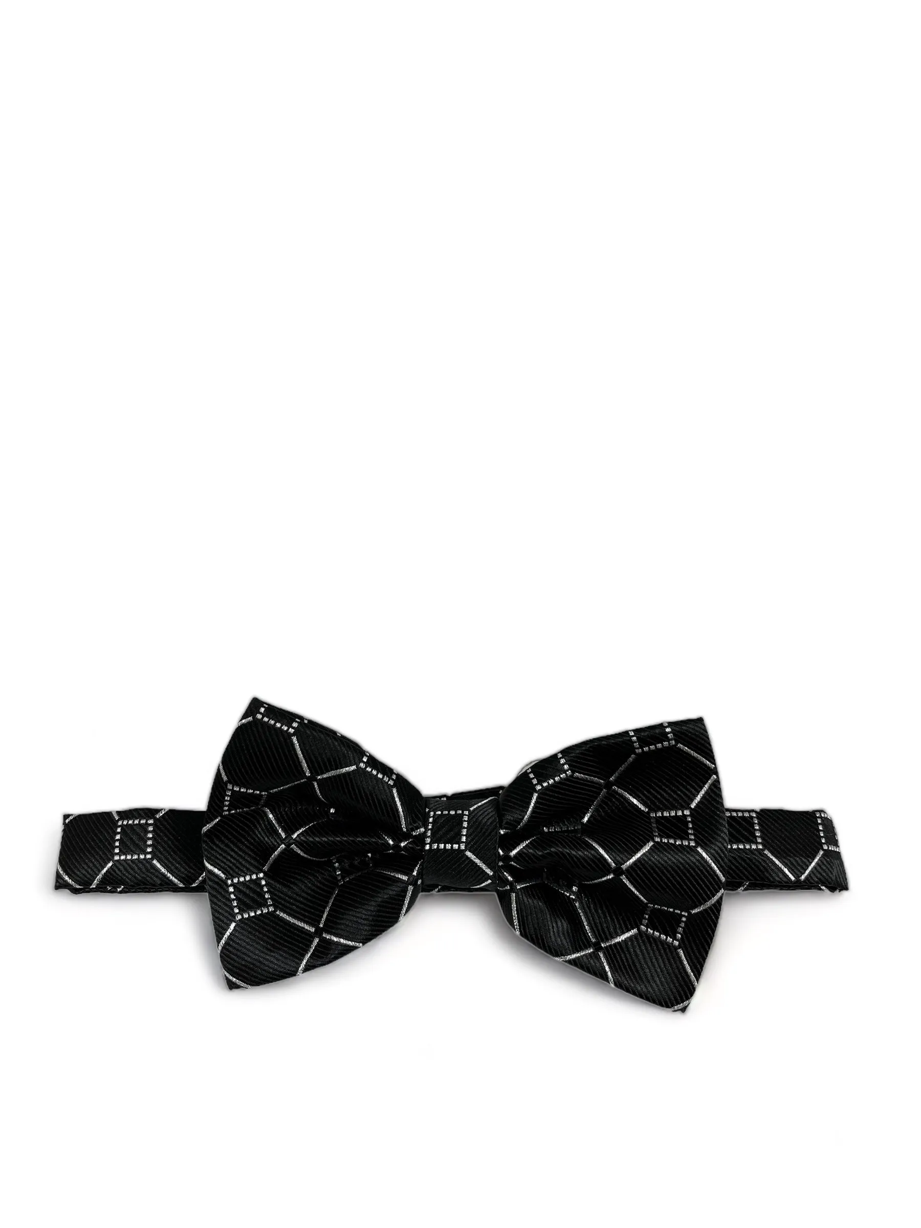 Formal Black and Silver Bow Tie Set