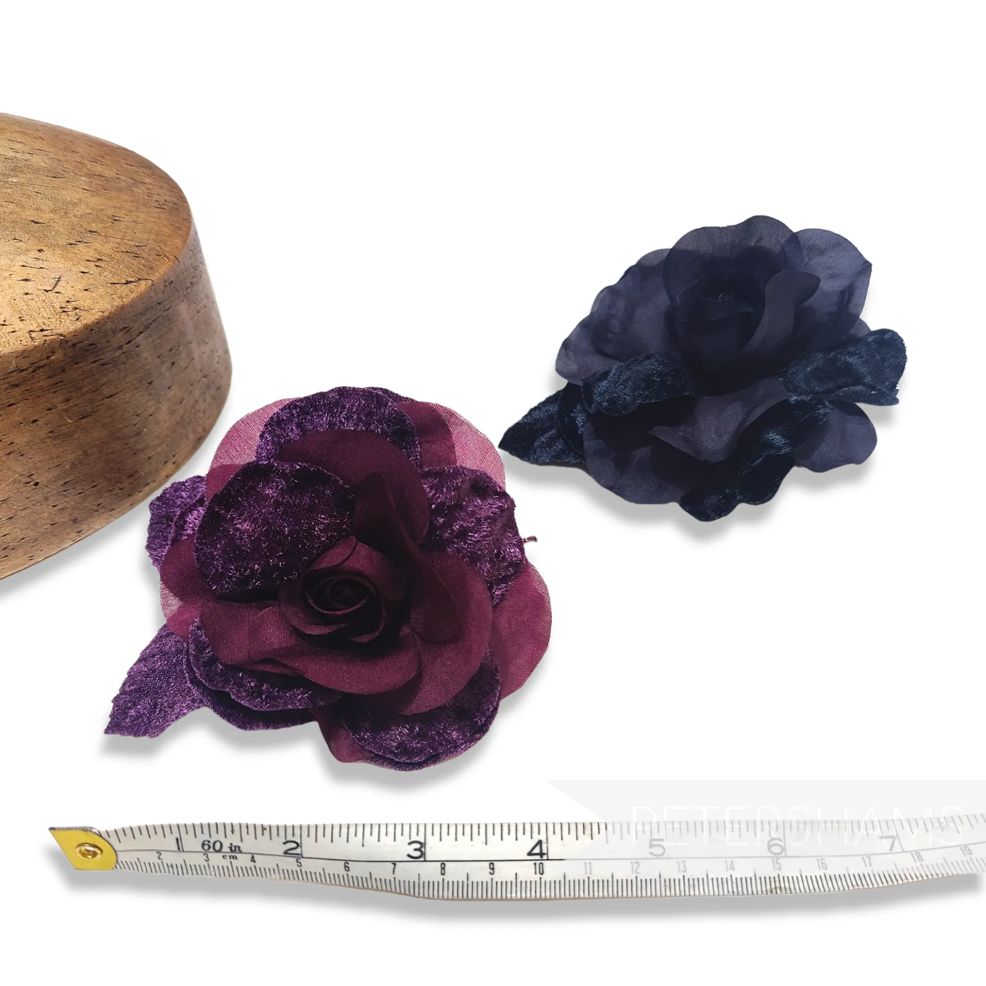 'Giavanna' 10cm Silk and Velvet Rose Flower Hat Mount