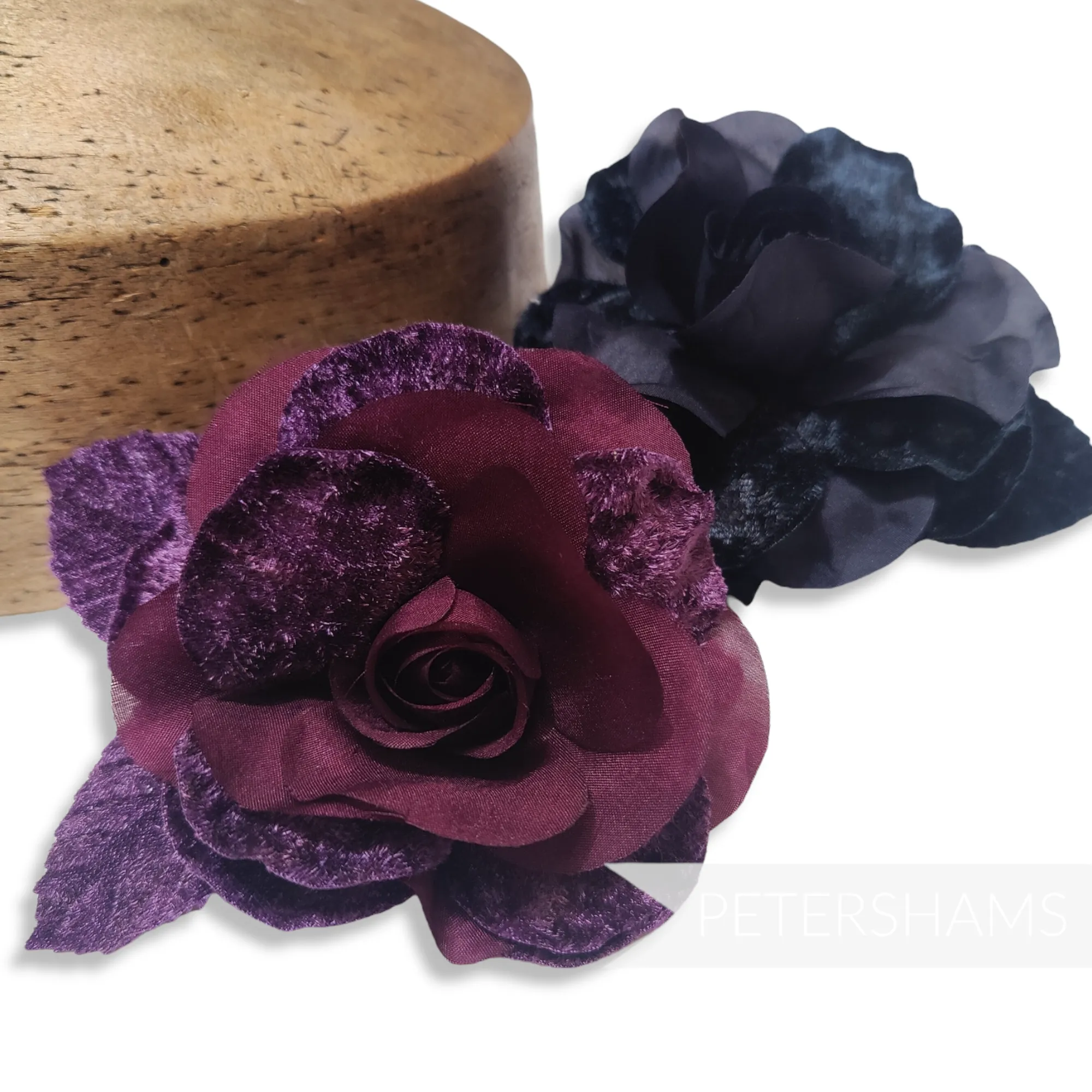 'Giavanna' 10cm Silk and Velvet Rose Flower Hat Mount