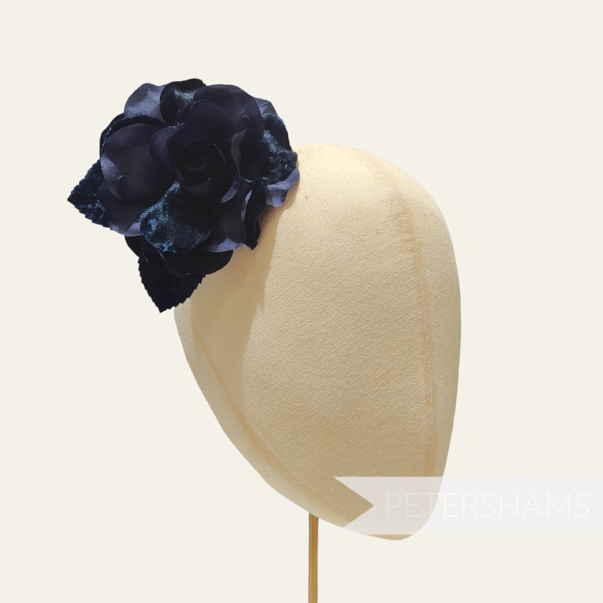 'Giavanna' 10cm Silk and Velvet Rose Flower Hat Mount