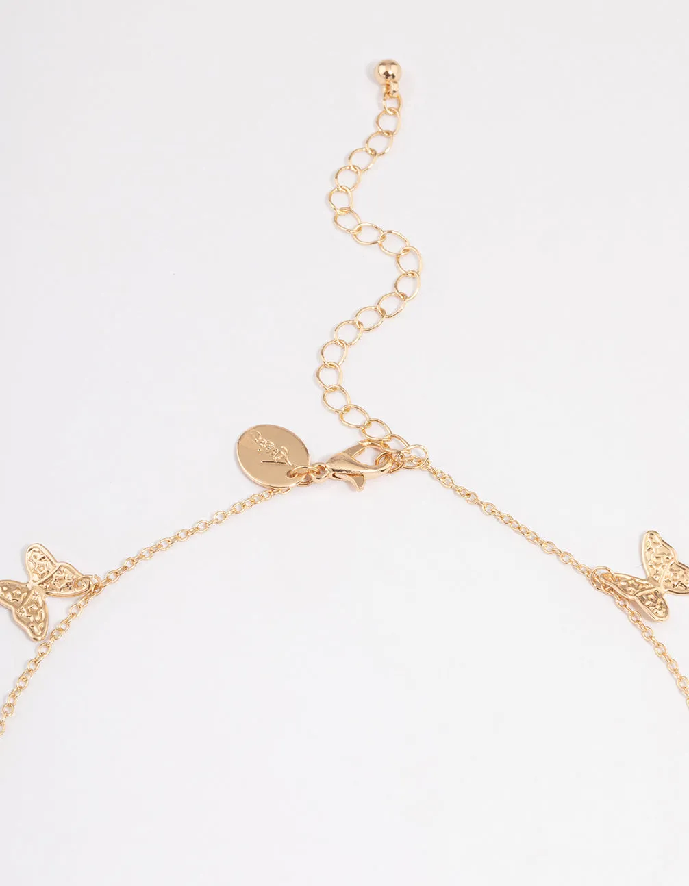 Gold Floating Butterfly Necklace