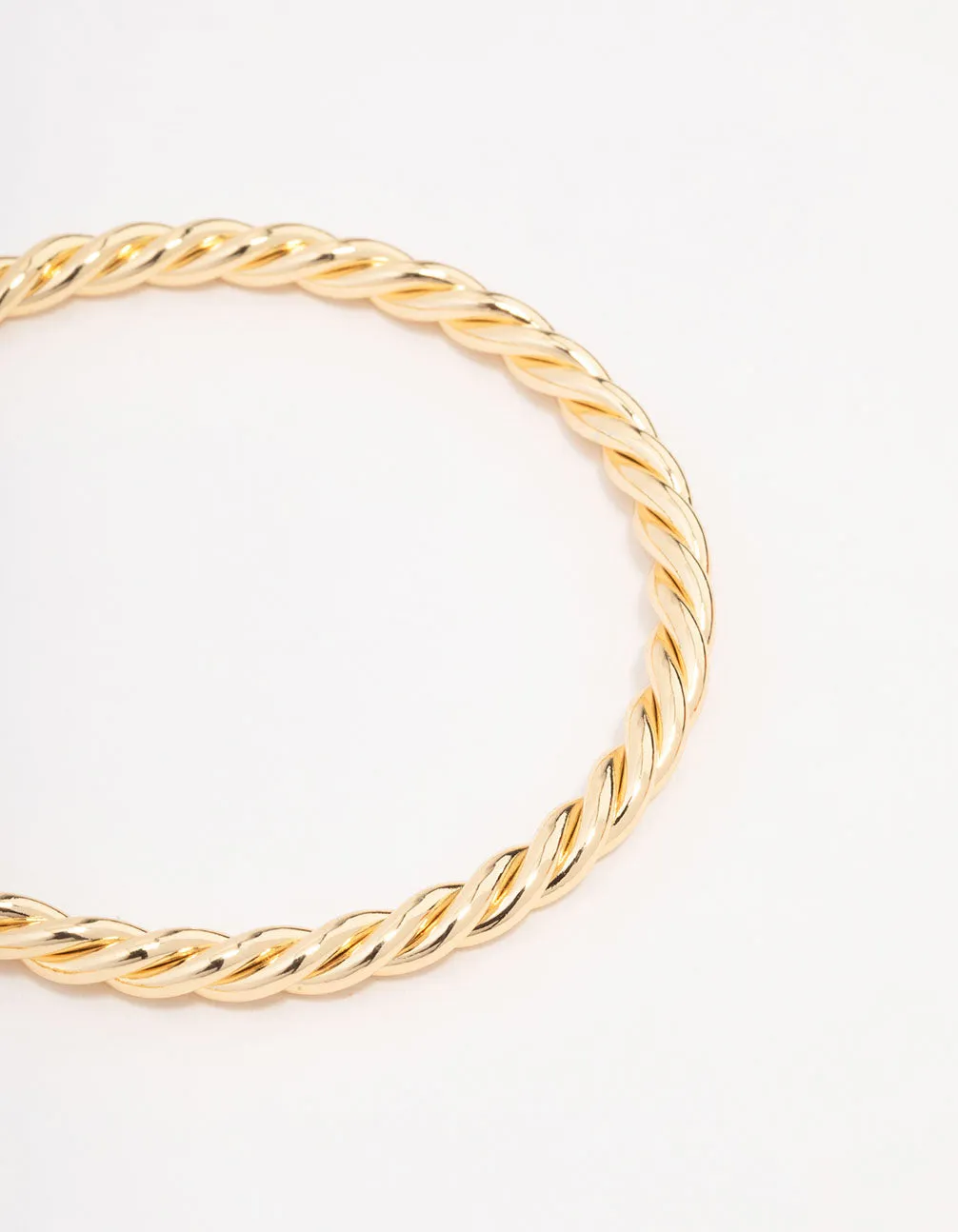 Gold Plated Twisted Bangles 2-Pack