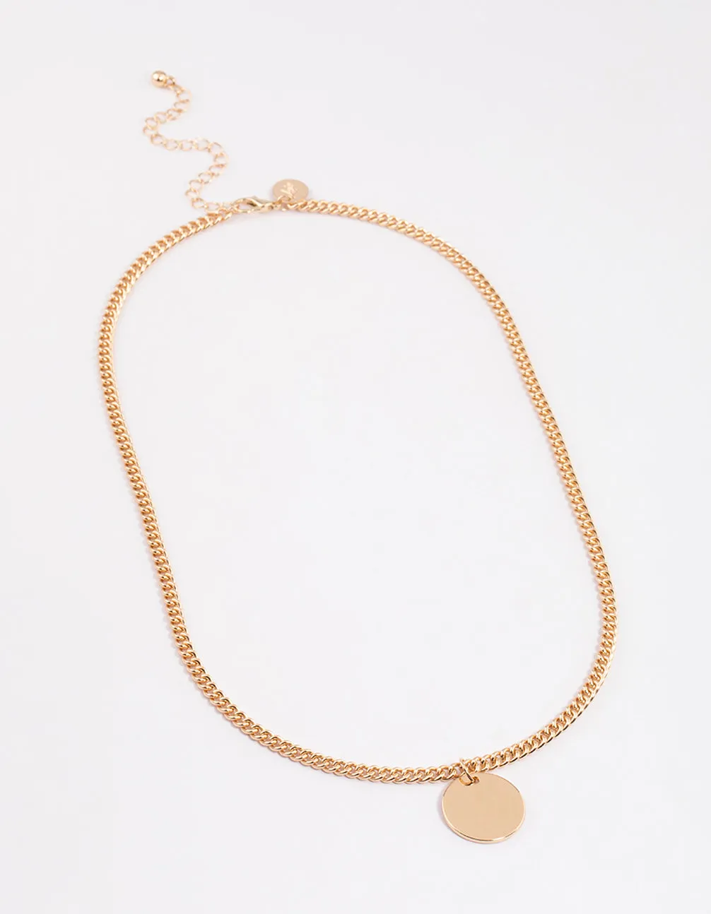 Gold Solid Disc Necklace