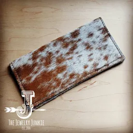 Hair-on-Hide Leather Wallet-Spotted Brindle