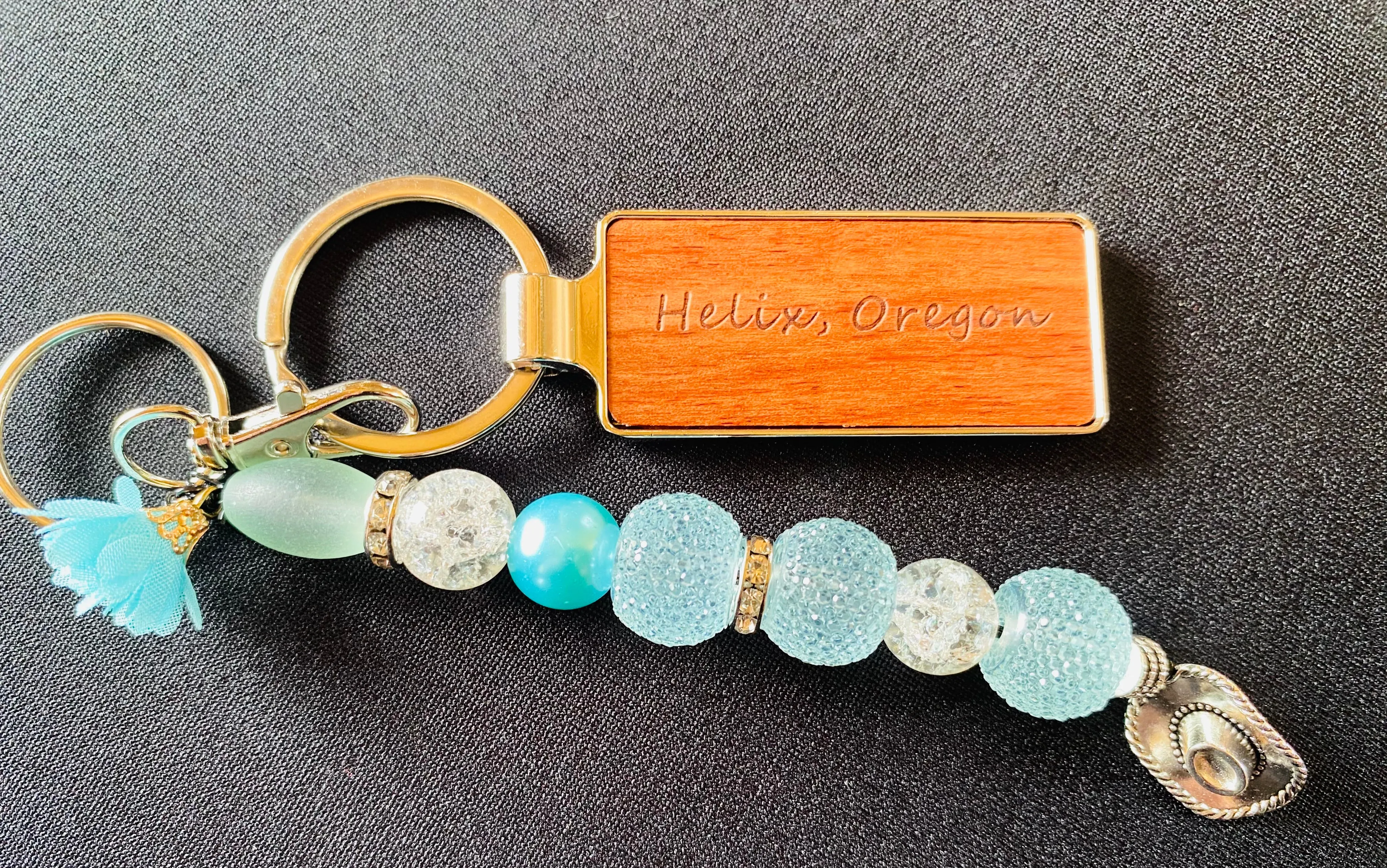 Helix, Oregon Beaded Keychain