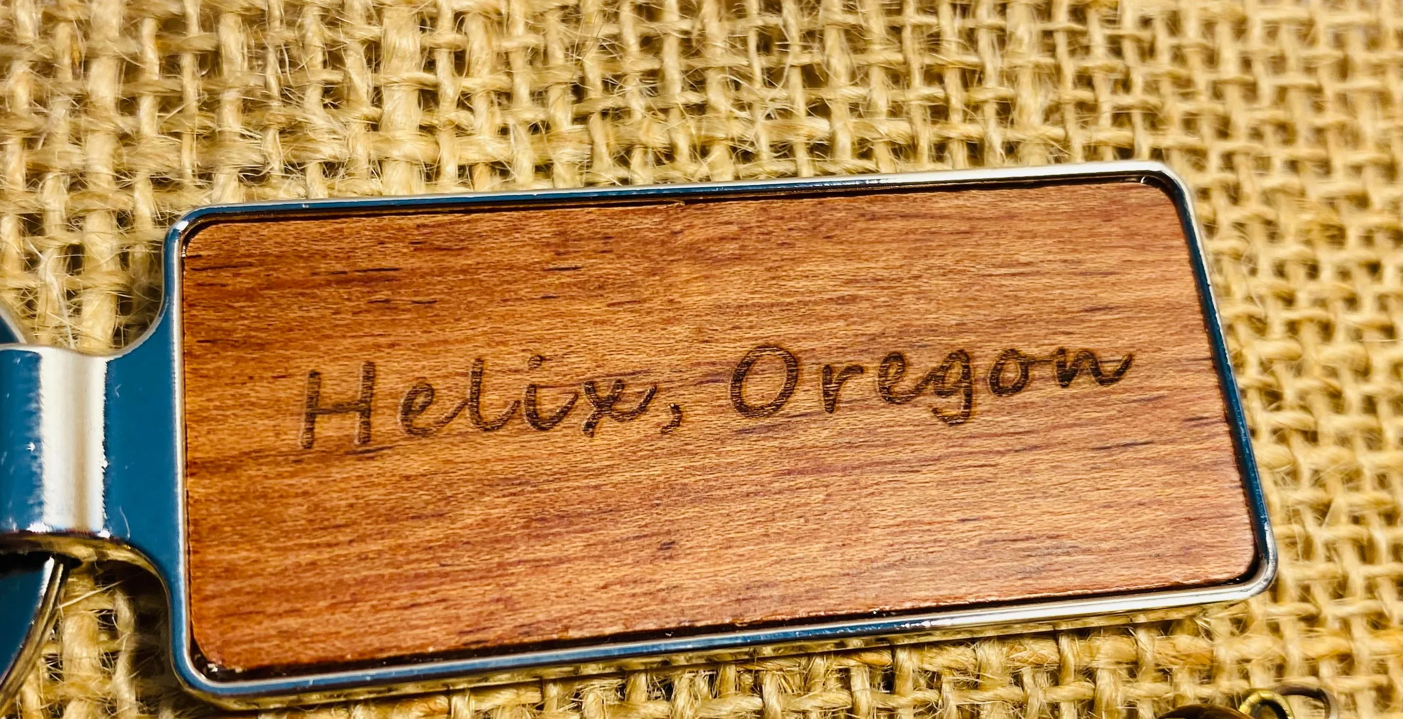 Helix, Oregon Beaded Keychain