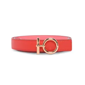 Hermes Rose Azalee & Rouge de Coeur Flot Reversible Belt