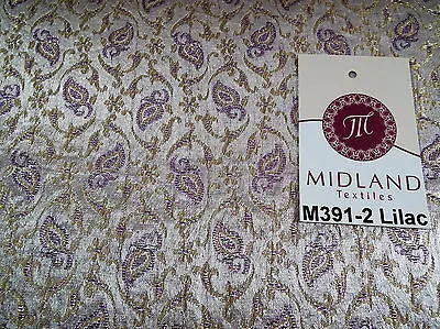 Indian Embroided Floral Metallic Banarsi Brocade Fabric 44" M391 Mtex