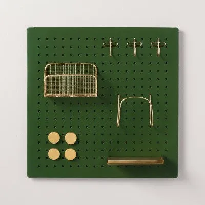 Large Metal Pegboard Wall Organizer Set Green/Gold - Hearth & Hand with Magnolia