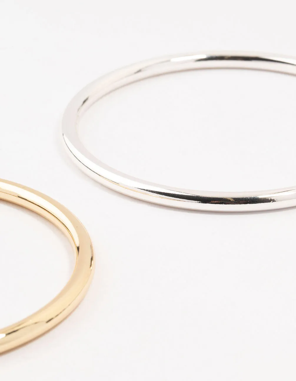 Mixed Metals Round Bangles 2-Pack