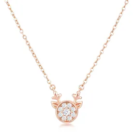 Nala Reindeer CZ Rose Gold Pendant