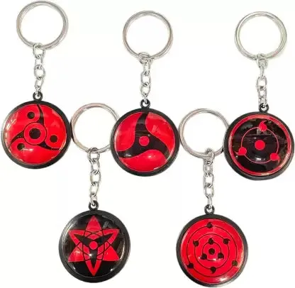 Naruto Anime | Sharingan Crystal 3D Model D | Metal Keychain