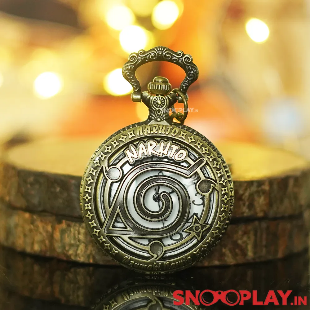 Naruto Antique-Style Pocket Watch with Keychain