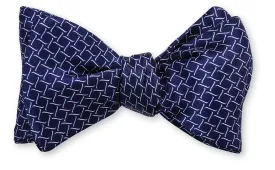 Navy Monroe Links Bow Tie - B5211